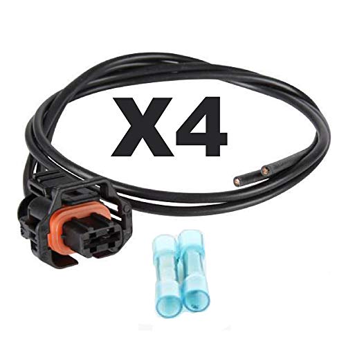 PARTSLINE - (Lot de 4) Kit Réparation Prise Fiche Connecteur Connectique Cablage Faisceau Electrique Cable Injecteur 2,8 HDI JTD équivalent à 1350885080 compatible pour Boxer Jumper Ducato