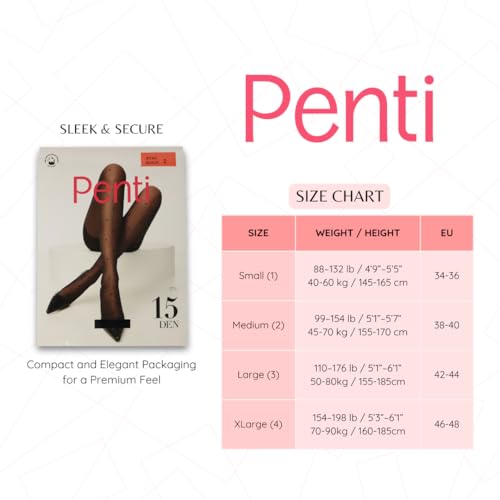 Image of PENTI Women's Polka Dot Patterned Sheer Black High Waist Pantyhose|15D Ultra Thin with Small Dots Design | Oeko-Tex Certified