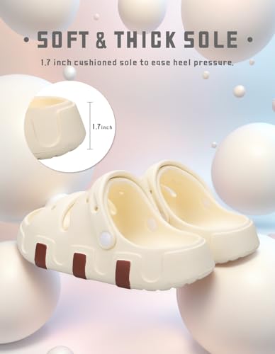 Kids Girls Slide Sandals Double Buckle Toddler Water Clogs Summer Beach Pool Outdoor Slip on Shoes Shower Clouds Slippers4