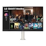 LG 32" webOS Smart Monitor 4K UHD (3840x2160) with Ergonomic Stand, Magic Remote Control, USB-C 65W PD, Speakers, White (32SQ780S-W, CA Model)