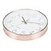 Tebery 12-Inch Silent Quartz Rose Gold Clock, Battery Operated Decorative Wall Clock for Living Room Home Office School