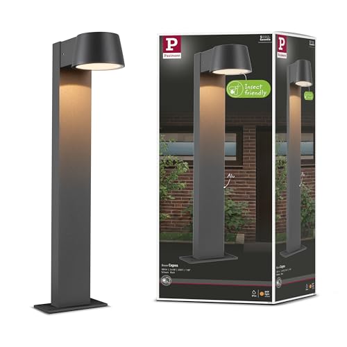 Paulmann 94715 Luminaria ext. LED baliza Capea resp. con los insectos IP44 500mm 2200K 6W 450lm 230V 98° negro, aluminio, luz dorada, baliza jardín