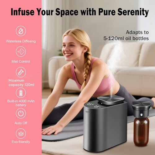Diffuseur d'huiles essentielles sans eau rechargeable pour voiture et bureau