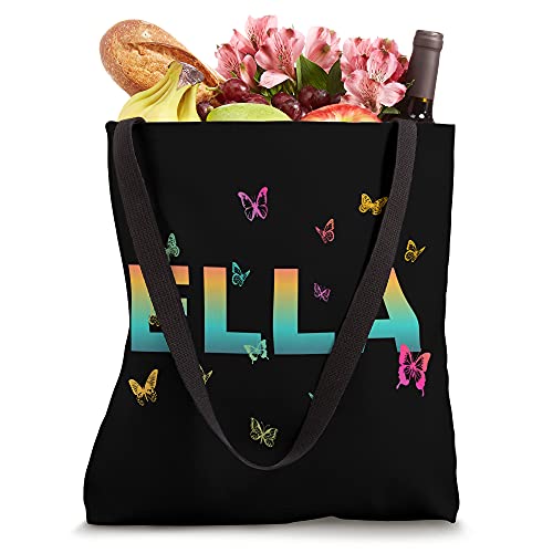 Ella Beautiful Name Tote Bag con mariposas miniatura 4