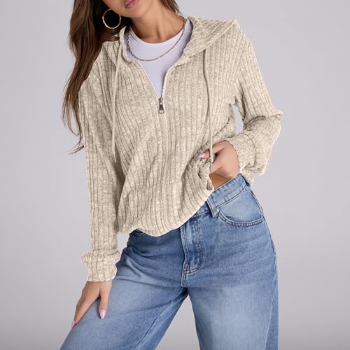 Image of Witsmile Zip Up Hoodie Women Oversized Sweatshirt Long Sleeve 2026 Fall Outfit Lightweight Jackets Workout Clothes