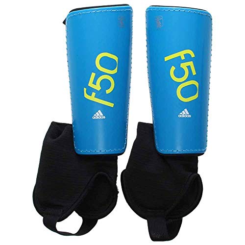 adidas Performance F50 Youth Shin Guards, Solar Blue/Semi Solar Yellow, Medium