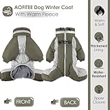 AOFITEE Winteroverall für Hunde - Wasserdichter Hundejacke Große Hunde mit Beinen, Winter Warmer Hundemantel mit Geschirr Gefütterter Hundeoverall, Wintermantel Hund für Deutscher Schäferhund