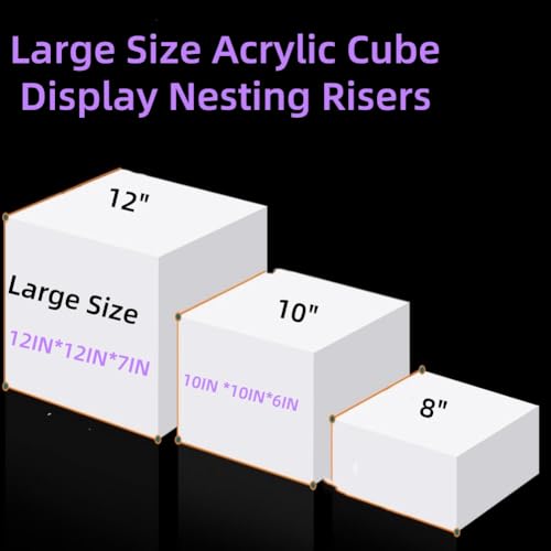 NoderLoya 12" Large Buffet Risers,3Pcs 12",10",8" Buffet Risers,Food Risers for Buffet Table Display Stand Shelf for Party Catering Dessert Jewelry Collectibles Acrylic Cube Boxes by NoderLoya - Image 2