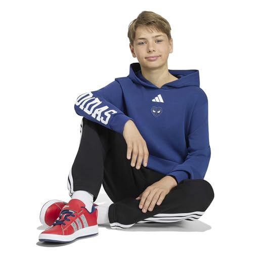 adidas Mixte Enfant Marvel Spider-Man Hooded Sweat Sweatshirt, Dark Blue/White, 13-14 Years