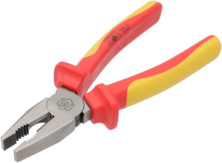 MichaelPro 8-Inch Insulated Combination Pliers, 1000V VDE Certified for Electricians and Electrical Vehicles Use, HRC58–62 Jaws, Anti-Slip Handle, Electrical Tool for Cutting and Gripping | MP003066