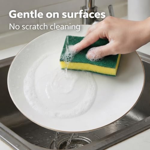Image of Kitchen Cleaning Sponges, 12 Pack Non-Scratch Scrubber Sponges for Dishes, Pots & Pans, Heavy Duty Multi-Purpose Dish Sponges