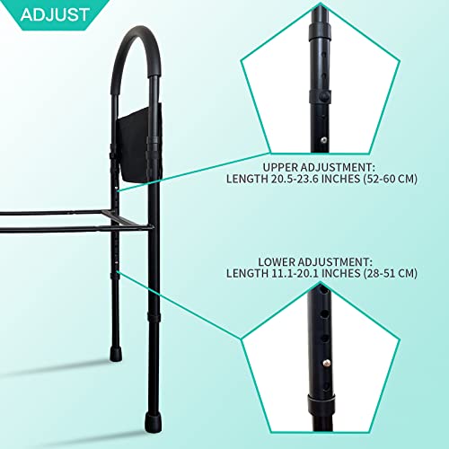 Kaglro Bed Rails For Elderly Adults With Legs & Storage Pocket Adjustable Stable Bed Assist Guard Rail For Senior And Surgery Patients-Fall Prevention Bed Rail Suitable For King Queen Full Twin Bed #TOP7