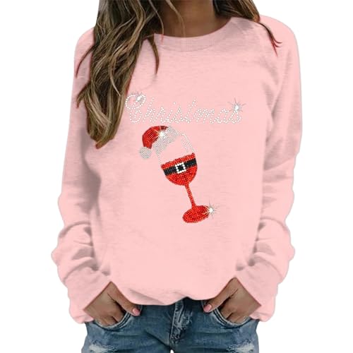 Sweat-shirt de Noël pour femme col rond en polaire chaud taille XXL