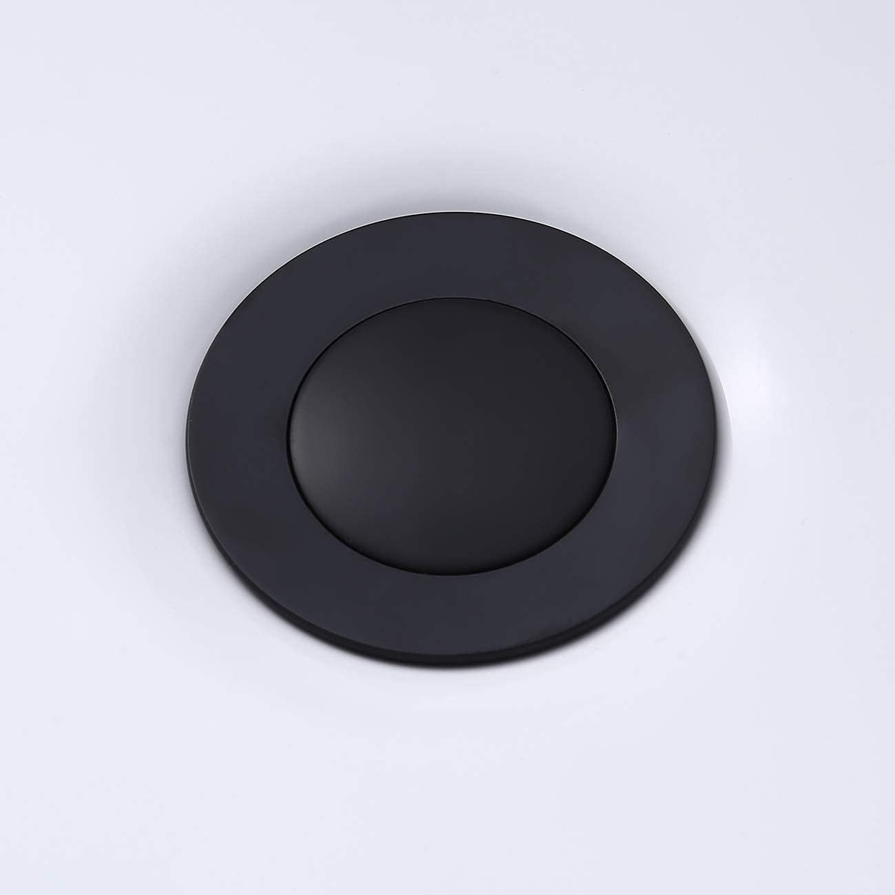 KES Bathroom Sink Drain with Overflow Pop Up Drain Assembly Vessel Sink Stopper Matt Black, S2007A-BK - - 