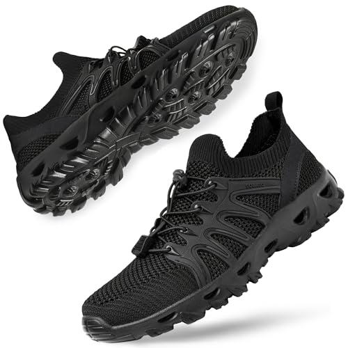 Alibress Lightweight Water Hiking Shoes - Quick-Dry Aqua Shoes for Beach, Swim, River - Black, Size Women 12 Men 9.5
