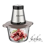 Akureo Kitchen in the Box Mini Food Processors, Electric Food Chopper with Meat Grinder & Vegetable Chopper - 2 Sets of Bi-Level Blades for Fruits/Meat/Nuts