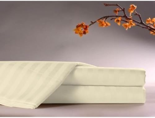 Comfortwill Tone on Tone Stripe Striped Bone/Ivory Fitted Sheet (Full 54x80x14). Usually ships in 1-3 business days unless there is a problem.