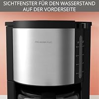 Krups KM3210 Pro Aroma Plus Filterkaffeemaschine, 10 Tassen, 1,25 L, 30-Minuten-Warmhaltefunktion, sichtbares Wasserstands Fenster, Tropfstopp-System, Schwarz mit Edelstahlapplikationen – Ansicht 6