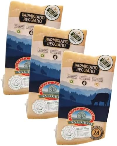 3 Pieces PARMIGIANO REGGIANO PDO from hill, each 3 lbs, qual."Extra" vacuum packed, (total = 9 lbs) seasoned 24 months