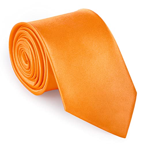 URAQT Corbatas de Hombre, 8cm Corbata de Color Solido Clásico, Mens Tie Classica de Hecho a Mano, Accesorios Ropa Hombre para Business Fiesta Oficina Boda Regalo de Hombres (Naranja)