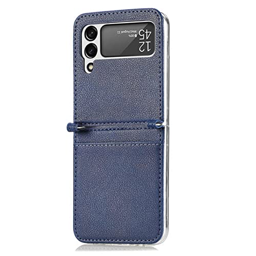 Étui en cuir antichoc pour Samsung Galaxy Z Flip 3 avec fente pour carte et protection antichute