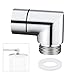 Produktbild Handbrause Adapter 90 Grad, 1/2 Zoll Brausearm-Winkelverbinder aus Massivem Messing für Handbrausen Wandbrausen Duschfilteranschluss usw (Silber)