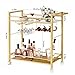 Joaxswe Bar Cart,Home Bar Serving Cart with Storage Shelves, 2 Tier Rolling Beverage Cart with Wheels, Modern Wine Cart with Wine Rack and Glass Holder for Kitchen, Living Room,Dinning Room,Gold