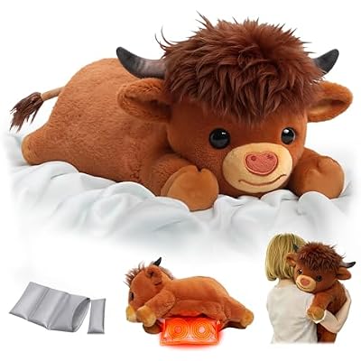 Mewaii Huggwaii Weighted Stuffed Animals with Microwavable Heating Pad - 5 lbs Adjustable, Heatable & Coolable Stuffed Animal for Realistic Hug, Removable Inner Pad, Plush Gifts for Kids (23 Inch)