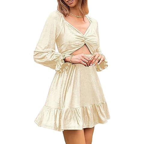 ZAFUL 2023 Long Sleeve Glitter Mini Dress Cover