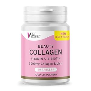 Vit Direct – Beauty Collagen Tablets (Plus Biotin) – 60 Tablets – Two Month Supply – Daily Supplement – for Healthy Hair, Skin & Nails – High Strength – Collagen Supplements for Women