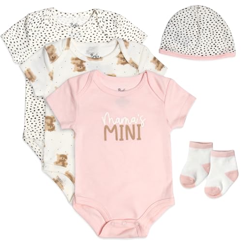 Image of Baby Essentials Baby Girls 5 Piece Bodysuit Set