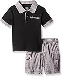 Calvin Klein Baby Boys' Interlock Top with Woven Shorts