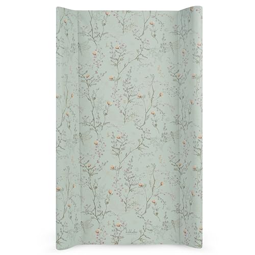 KikkaBoo Cambiador Bebé Impermeable y Portátil 80x50 cm SECRET GARDEN, Cambiador PVC Suave, Cambiador Portátil Bebé, Verde