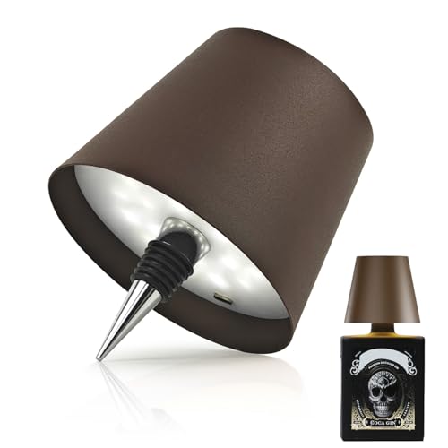 MU LIN lampada bottiglia ricaricabile,lampada da tavolo senza fili,Controllo Touch da 3 Modalita Temperatura di Colore, Dimmerabile, per Soggiorno, Ristorante