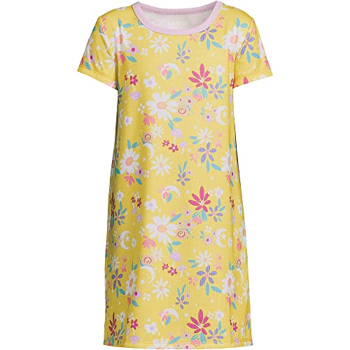 Lands' End G Ss Nightgown Bright Daffodil Floral Kids 10 #TOP26