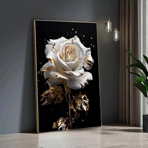 Toile murale moderne abstrait rose doré déco salon chambre 50x75cm - 3