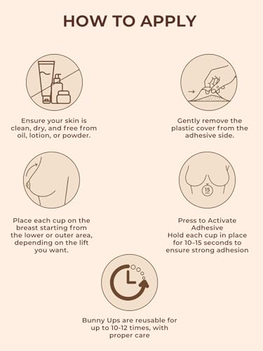 Image of UNDERNEAT Women Reusable Breast Lift Bunny Ups 2.O Skin-Friendly | Seamless and Invisible | Advanced Nipple Pasties | Washable Nipple Covers for Women | Strapless Breast Covers for Backless