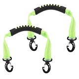 Veemoon Correas Ajustables para Botas de Esquí y Snowboard Reflectantes Verdes, 2 Unidades con Hebilla Resistente para Transporte Ergonómico en Actividades al Aire Libre y Patinaje