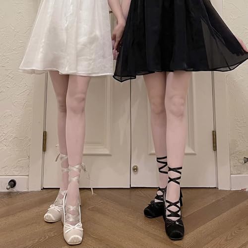 Satin Ballet Heels for Women Closed Square Toe Chunky Heel Ribbon Lolita Sissy Heel Gothic Y2K Kawaii Pumps2