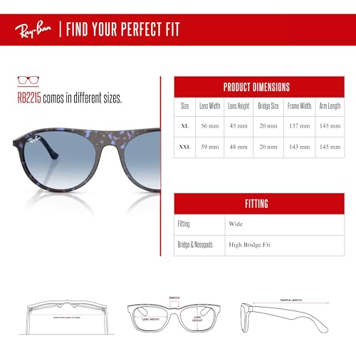 Ray-Ban RB2215 Square Sunglasses For Men For Women +BUNDLE with ACCESSORY EYEWEAR KIT4