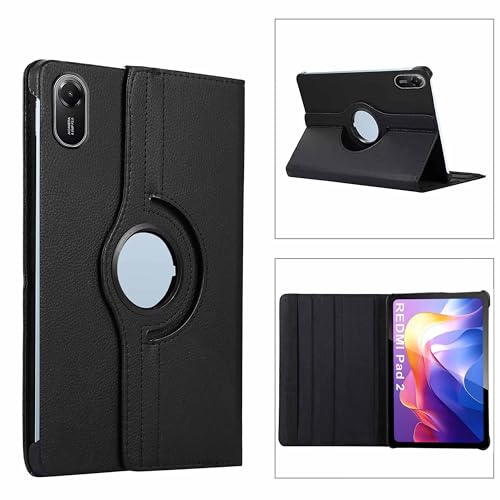Image of ProElite Cover for Xiaomi Redmi Pad 2 11 inch Case Cover, 360 Rotatable Smart Flip Case Cover for Xiaomi Redmi Pad 2 11 inch Tablet with Stylus Pen, Black