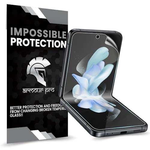Image of ArmourPro Screen Protector for Samsung Galaxy Z Flip 4, Premium Ultra Thin TPU Front Membrane Guard, Bubble-Free, Edge to Edge Coverage, Fingerprint Friendly | Crystal Clear, 1 Pack