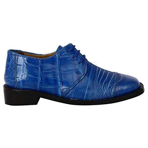 Libertyzeno Boys Croco Lizard Print Genuine Leather Kids Dress Shoes 601 Royal 6 Toddler #TOP4