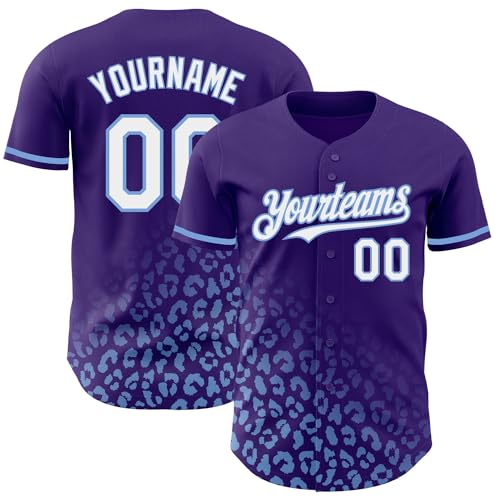 Camiseta de Béisbol Personalizada, Jersey Deportivo Estampado con Nombre y Número, Estilo Leopardo para Hombre, Mujer y Juventud miniatura 1
