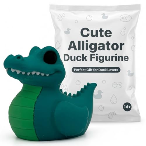 Alligator Duck Collectible Figurine - Striking Green Animal Decor for Unique Gifts and Desk Accents - 3D Printed in Canada