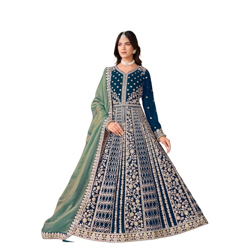 Robe Anarkali velours pour dissimuler les imperfections avec élégance