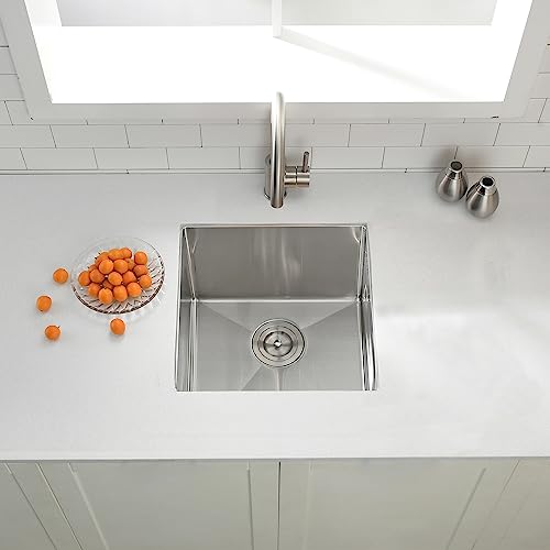 17 Inch Undermount Kitchen Bar Sink, Small Undermount 16 Gauge Stainless Steel 17X15X9 Inches Kitchen Bar Sink Single Bowl With Drain Assembly And Bottom Grid Am102 #TOP7