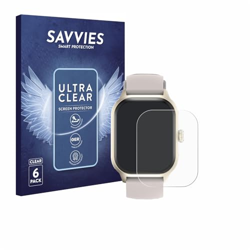 Savvies 6 Stück Schutzfolie für LAOYABB QS07 2.01" Displayschutz-Folie Ultra-Transparent