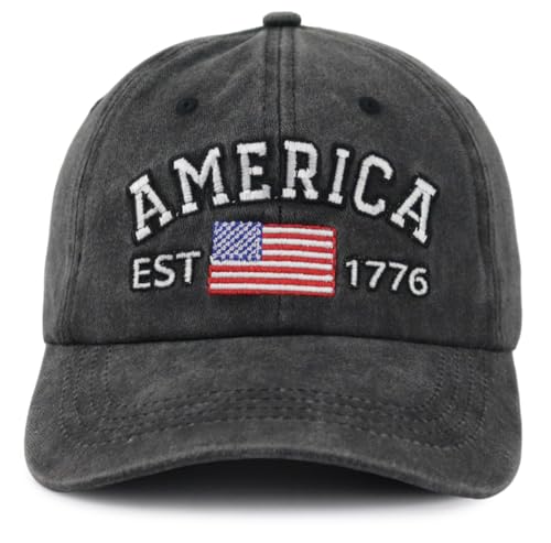 KKMKSHHG 4th of July American Flag 1776 Hats for Men Women, 250th Anniversary USA Baseball Cap, Military Veteran Patriotic Birthday Gifts for Army Husband Dad