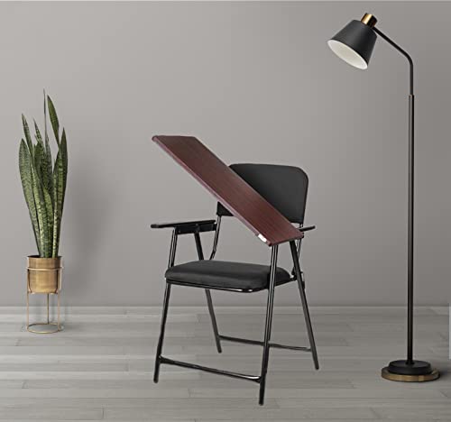 Image of KOORSI & COMPANY. Metal Folding Study Chair with Writing Pad and Cushion with 6 Month Limited Warranty Ergonomic Compact Reading Chair for Students /Adults (Black)